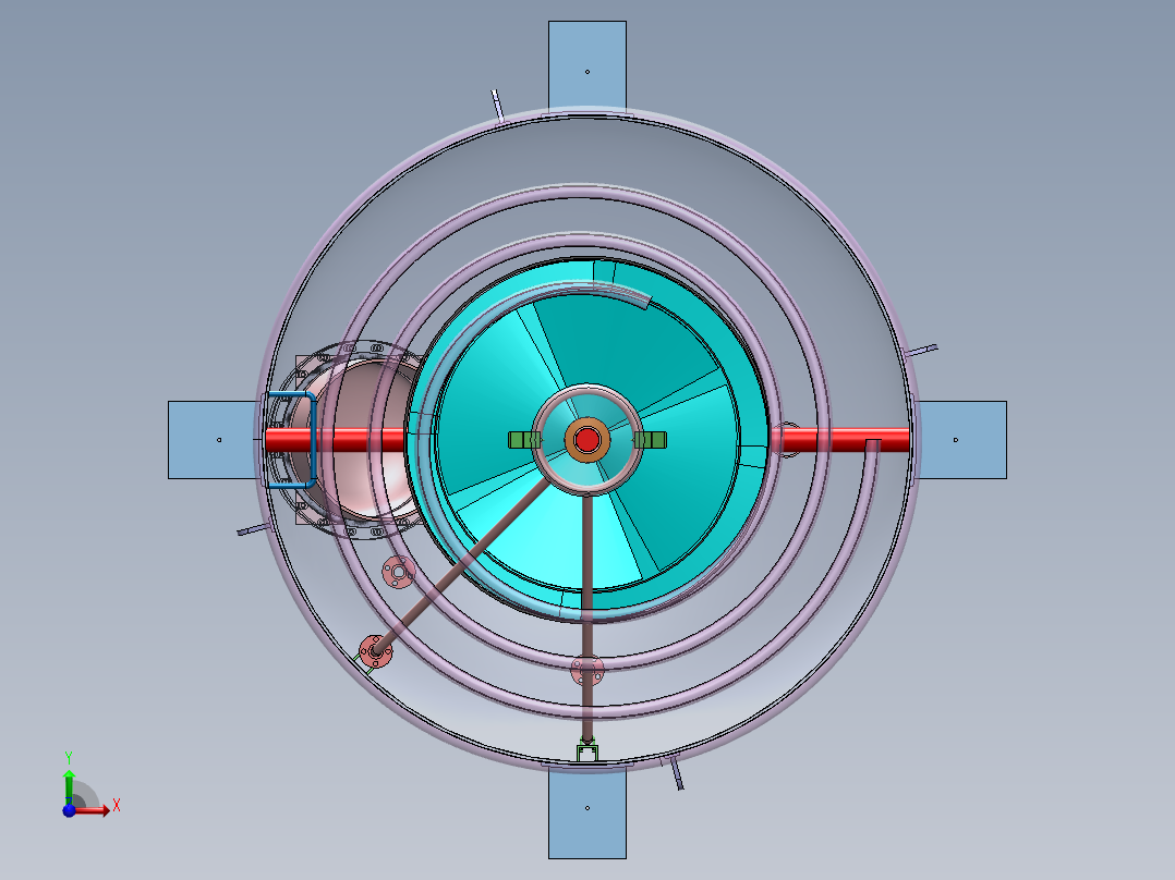压力容积、搅拌器反应器发酵容器前视图