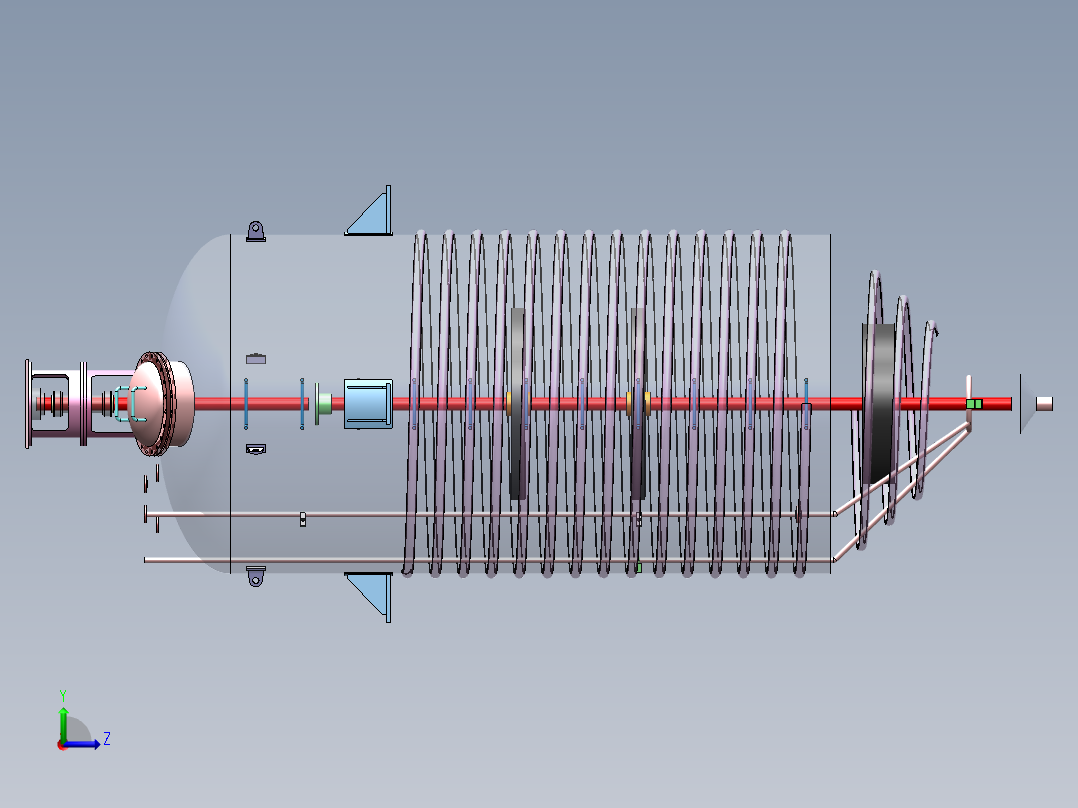 压力容积、搅拌器反应器发酵容器左视图