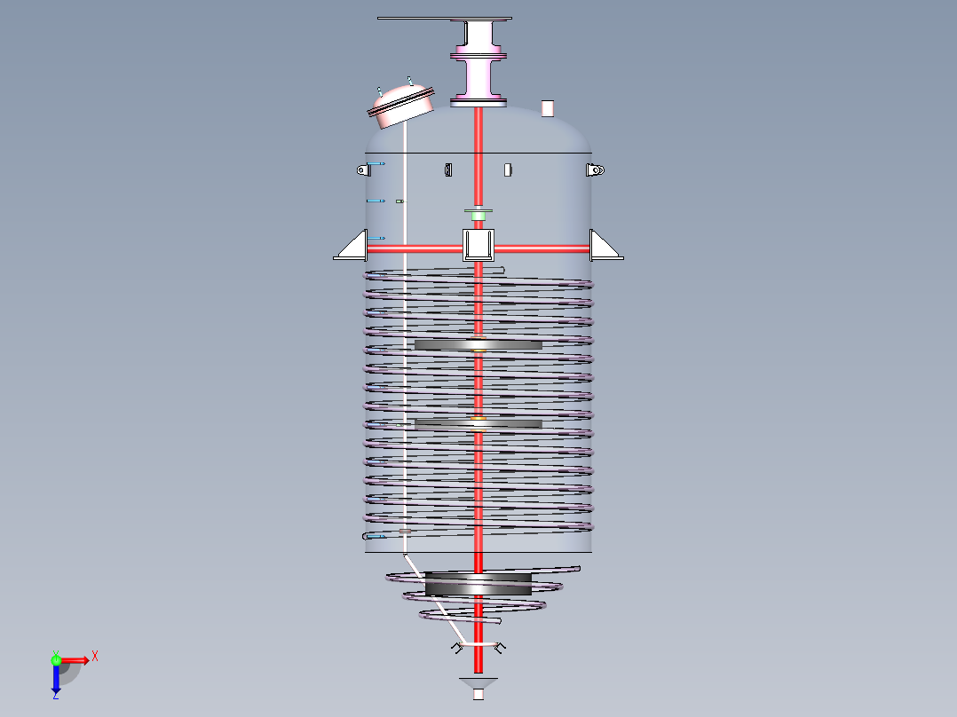 压力容积、搅拌器反应器发酵容器俯视图