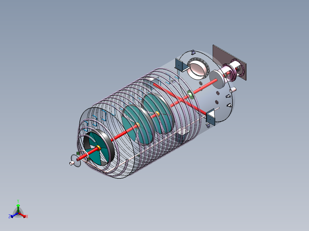 压力容积、搅拌器反应器发酵容器正等轴测图