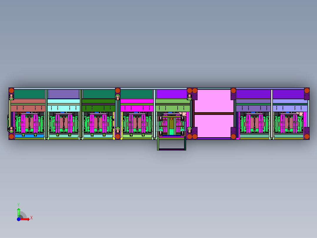 料盘叠放及锂电池成品下料装盘设备前视图