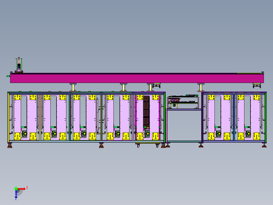 料盘叠放及锂电池成品下料装盘设备俯视图