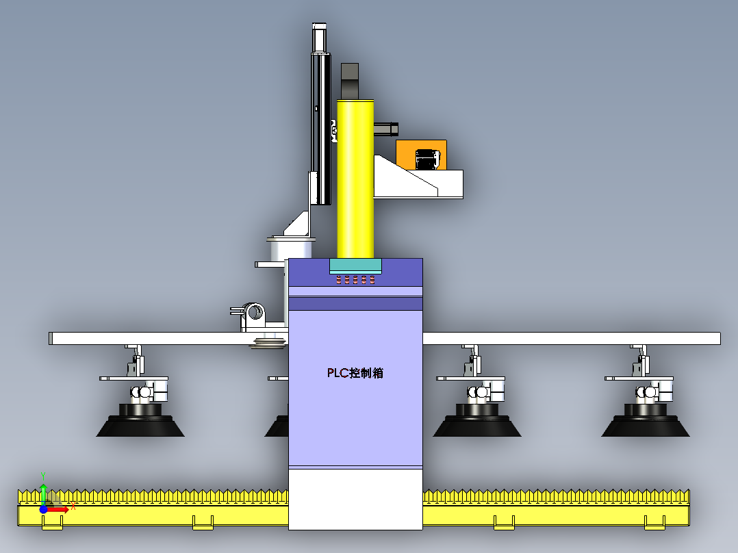 悬臂式木板搬运吸盘机械手前视图