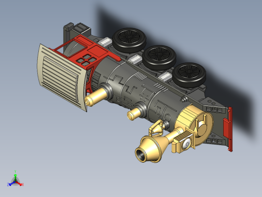 火车机车列车miniature-steam-locomotive-1832-模型格式为 stp igs stl