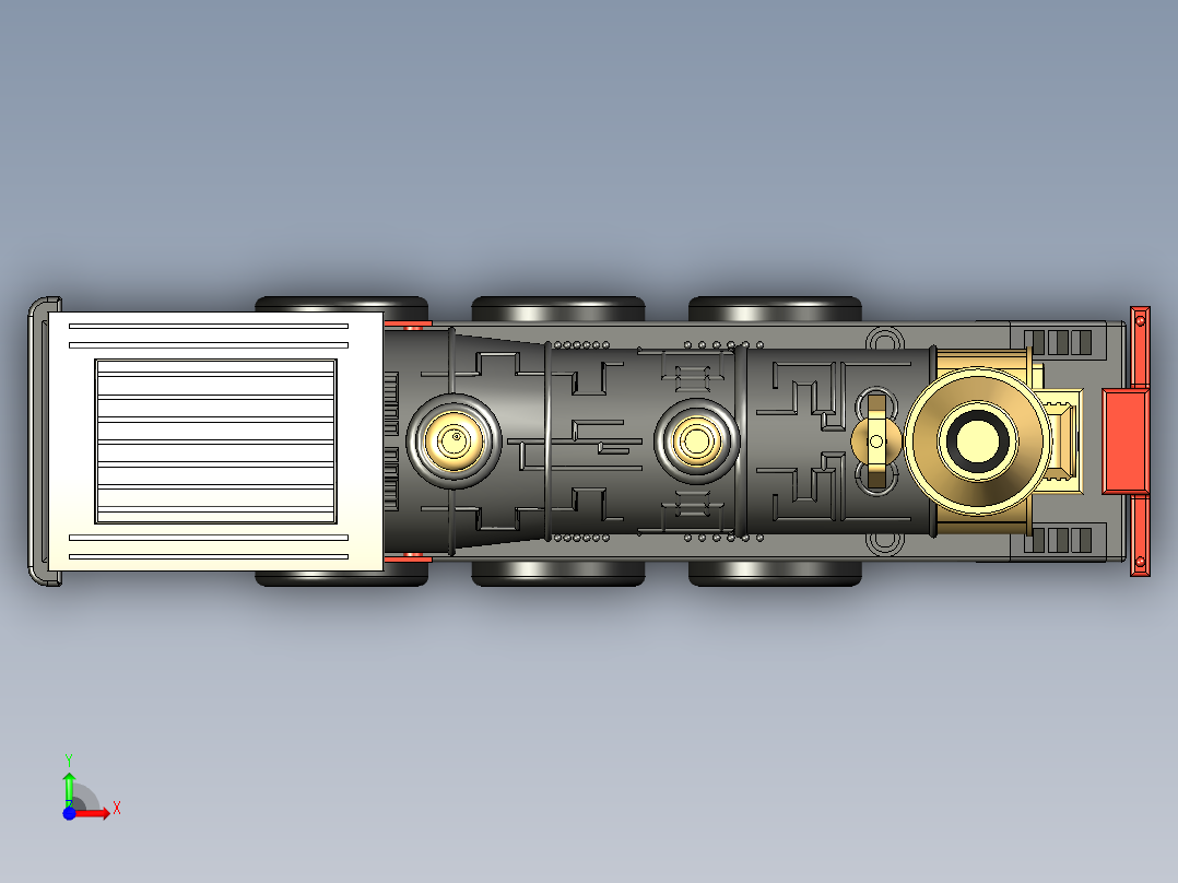 火车机车列车miniature-steam-locomotive-1832-模型格式为 stp igs stl前视图