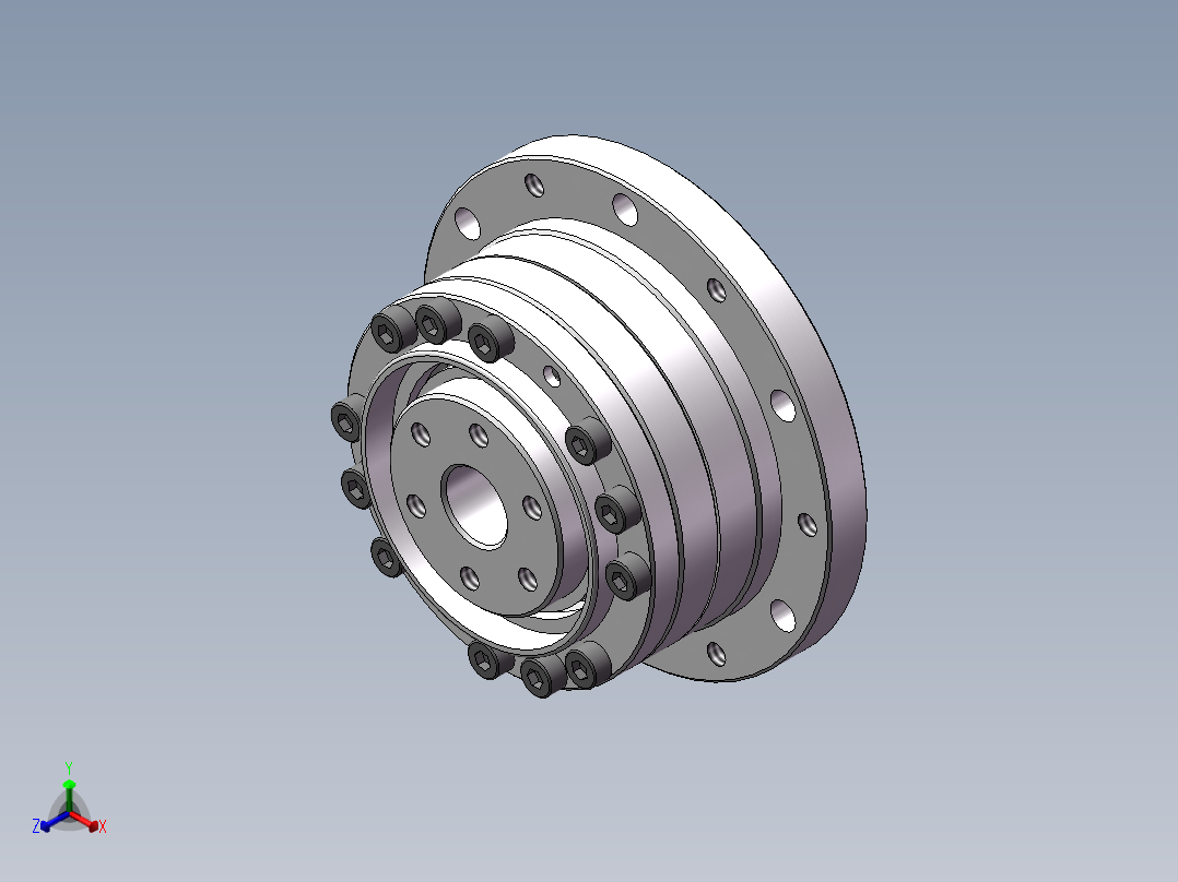 谐波减速器正等轴测图