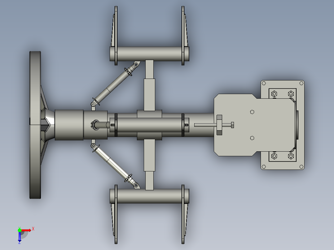 张弛度调整机构俯视图