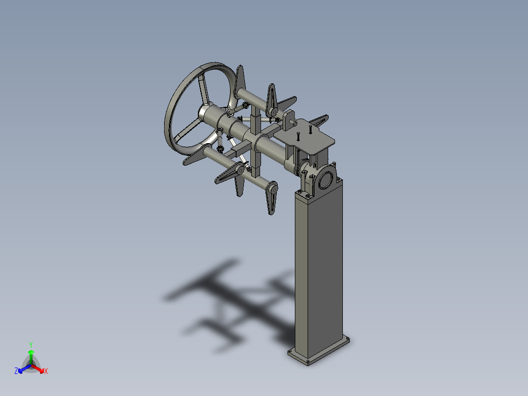 张弛度调整机构正等轴测图
