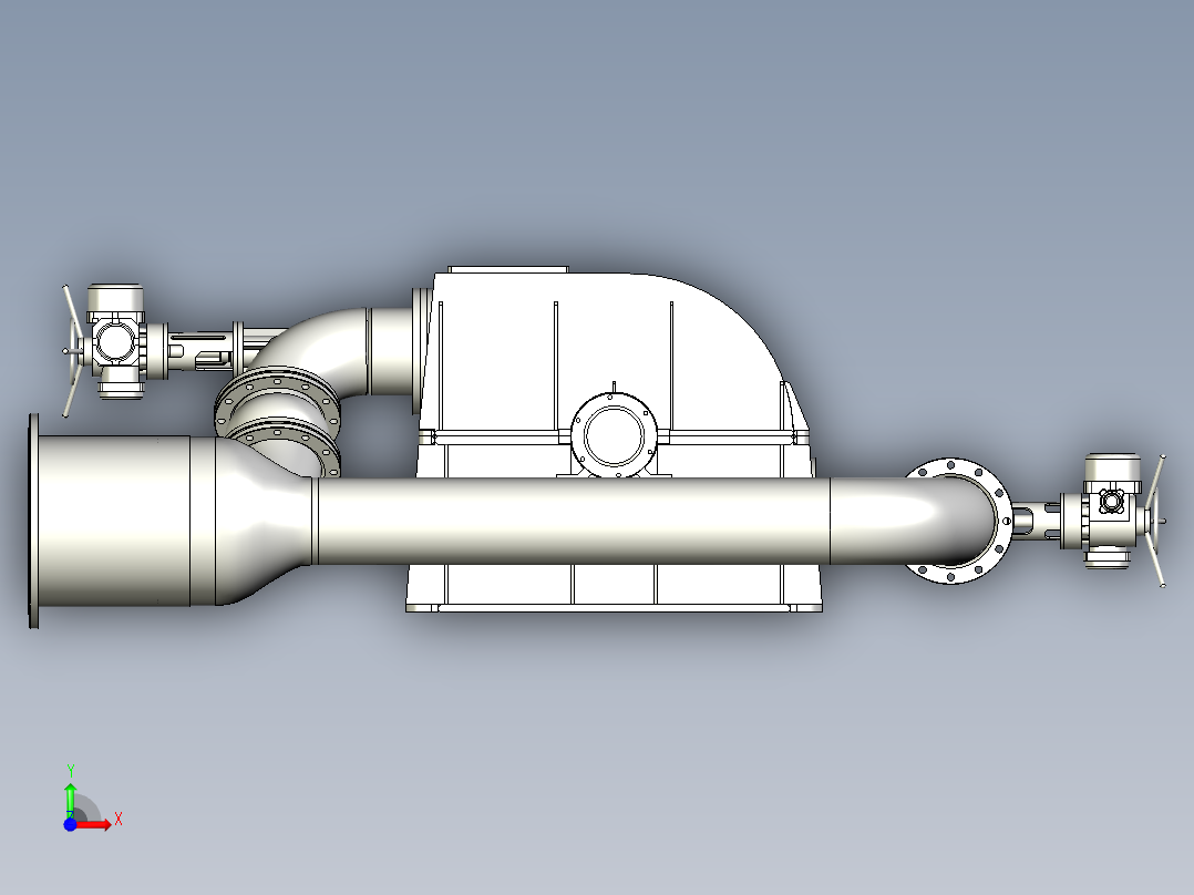70KW冲击式水轮发电机组前视图
