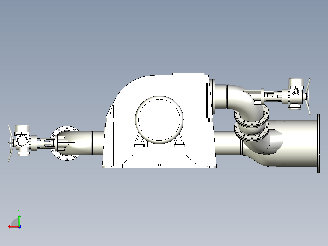 70KW冲击式水轮发电机组后视图