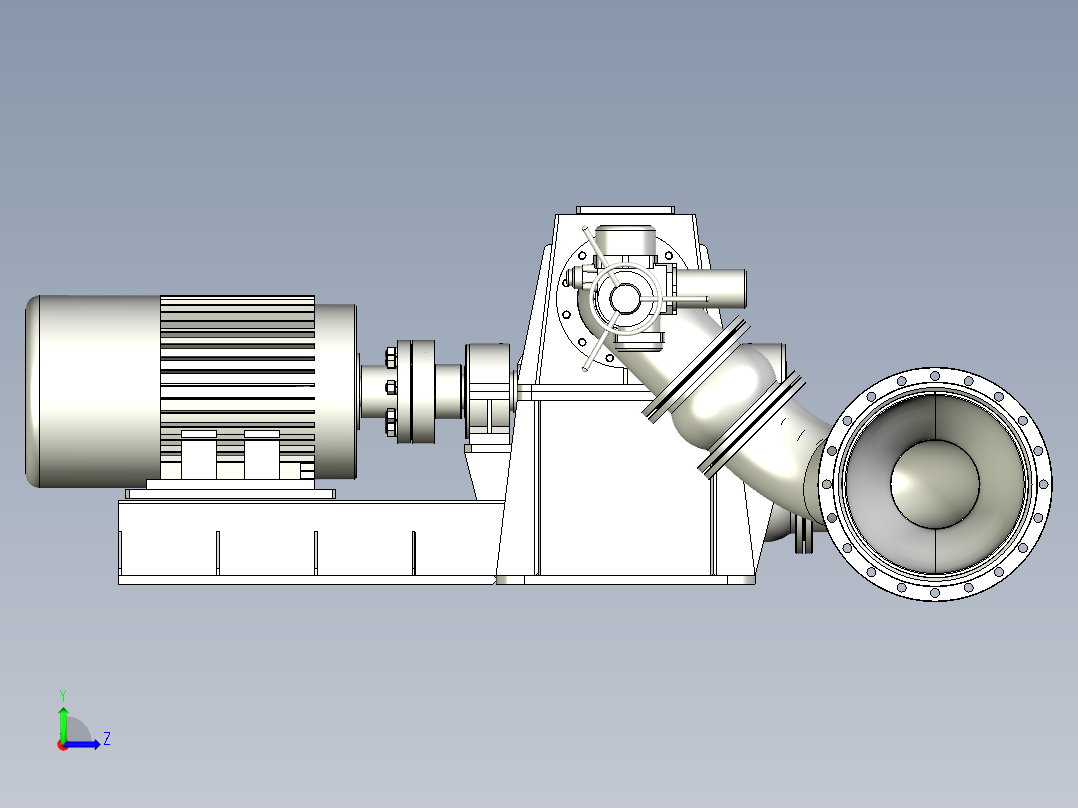 70KW冲击式水轮发电机组左视图