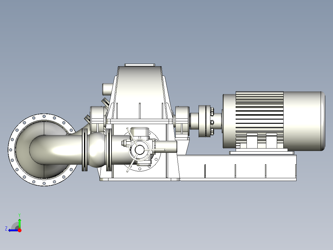 70KW冲击式水轮发电机组右视图