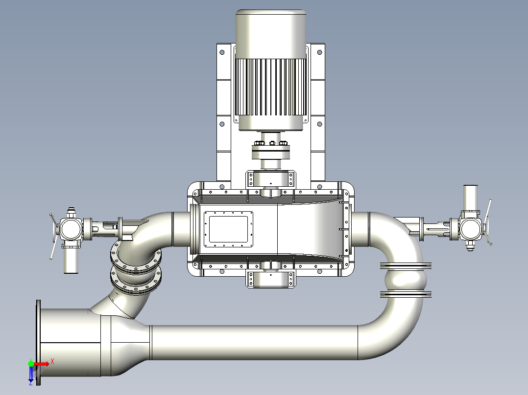 70KW冲击式水轮发电机组俯视图