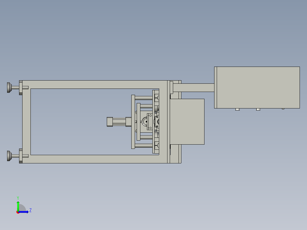 实验用中子管拔管装置左视图