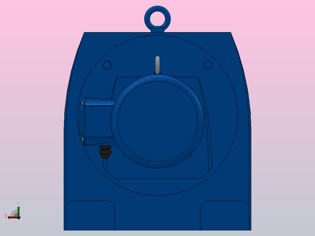 R97R57底脚轴伸式安装组合型斜齿轮减速机R97R57-Y0.75-4P-80-M1-0°后视图