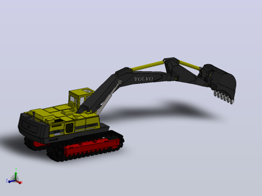 挖掘机简易模型3D图纸 Solidworks设计