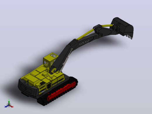 挖掘机简易模型3D图纸 Solidworks设计正等轴测缩略图
