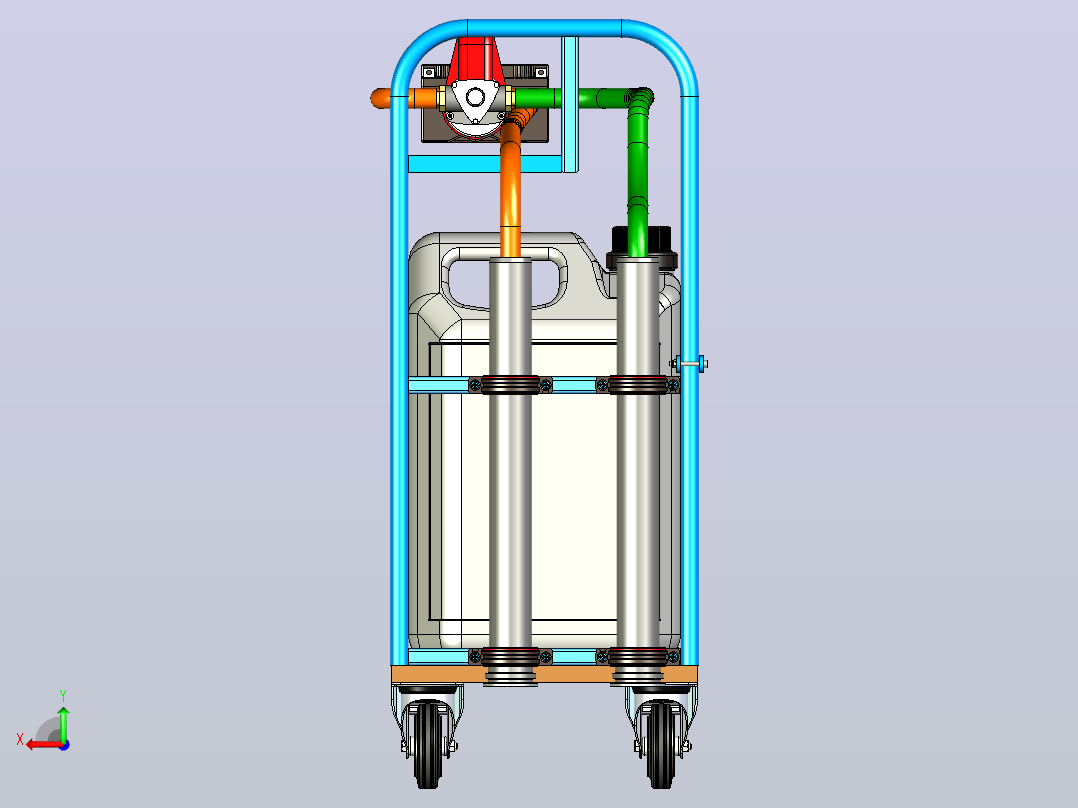 带泵的移动柴油罐购物车 -  3x30l + 50L_min转移系统后视图