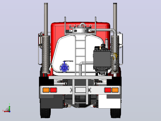 泡沫消防卡车3D图纸 Solidworks设计后视缩略图