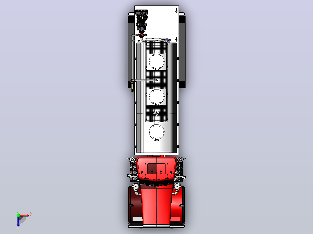 泡沫消防卡车3D图纸 Solidworks设计俯视图