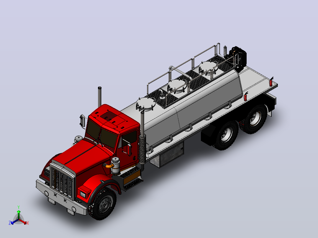泡沫消防卡车3D图纸 Solidworks设计正等轴测图