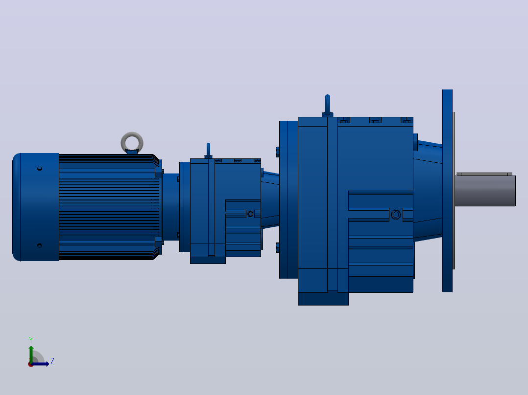 RF107R77法兰轴伸式组合型斜齿轮减速机RF107R77-Y4-4P-112M-M1-0°-Φ450左视图