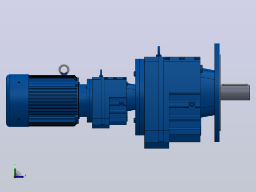 RF107R77法兰轴伸式组合型斜齿轮减速机RF107R77-Y4-4P-112M-M1-0°-Φ450左视缩略图