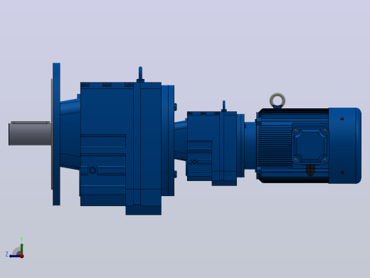 RF107R77法兰轴伸式组合型斜齿轮减速机RF107R77-Y4-4P-112M-M1-0°-Φ450右视缩略图