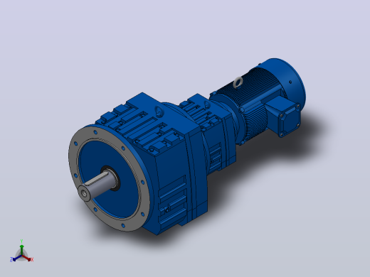 RF107R77法兰轴伸式组合型斜齿轮减速机RF107R77-Y4-4P-112M-M1-0°-Φ450正等轴测缩略图