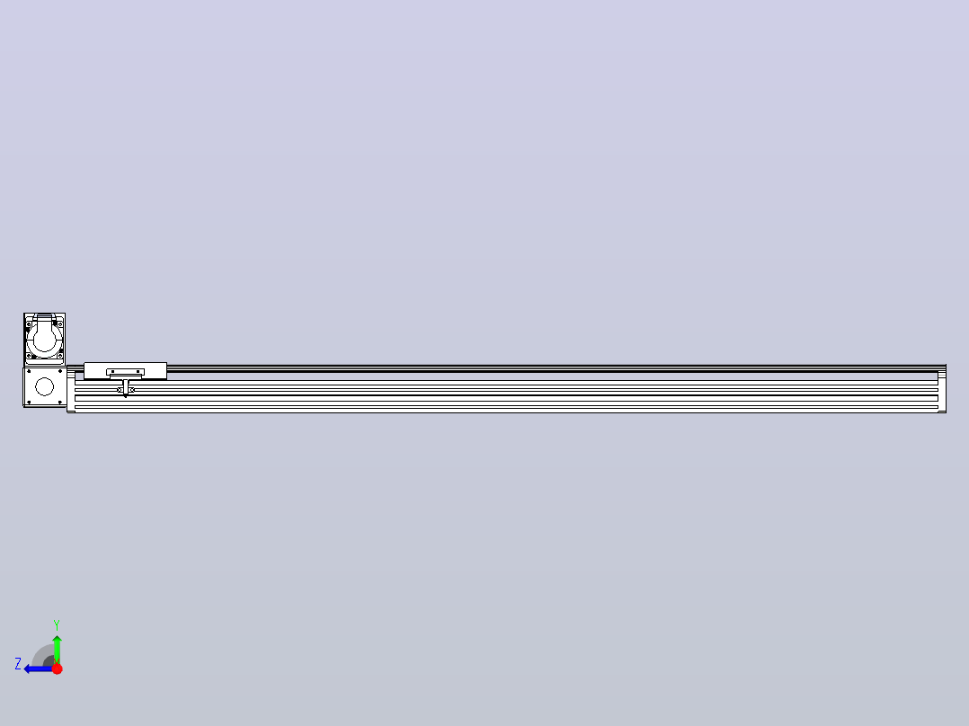 皮带直线轴半封闭可选导轨TPA-HNB-140D-120-L1150-LU-C-P40-N3右视图