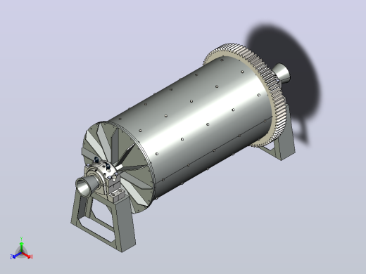 球磨机石头破碎机ball-mill-crusher-machine-模型格式为 stp
