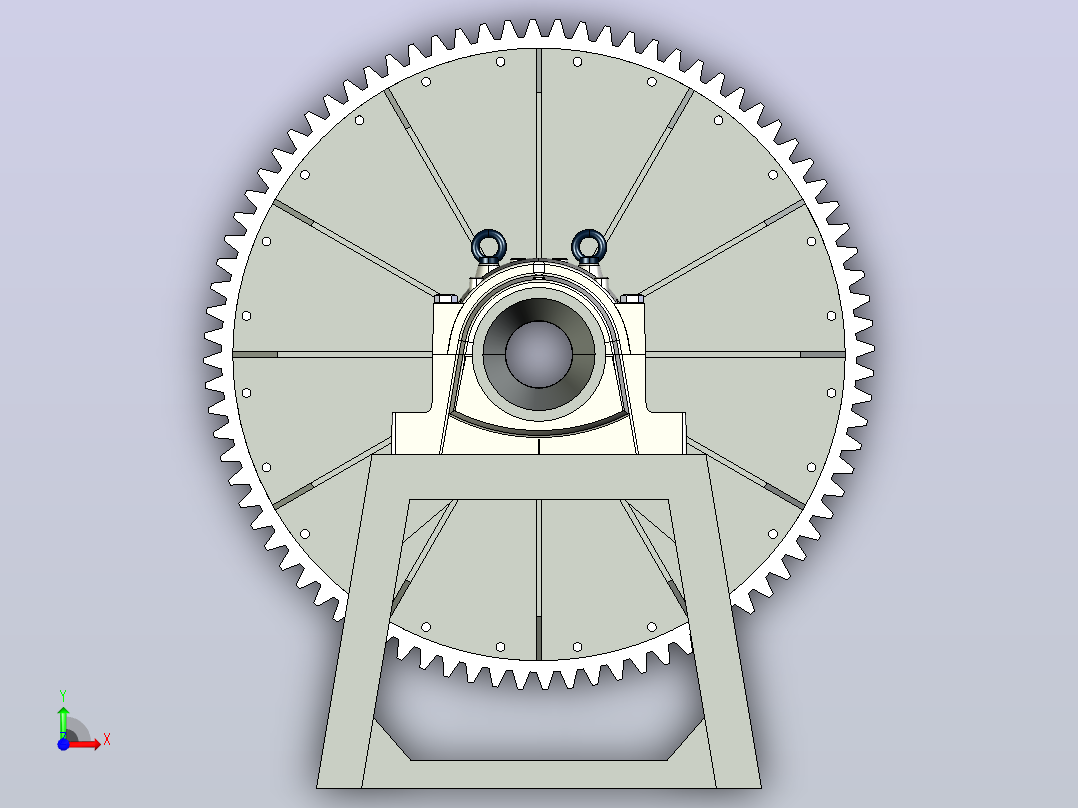 球磨机石头破碎机ball-mill-crusher-machine-模型格式为 stp前视图