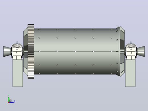 球磨机石头破碎机ball-mill-crusher-machine-模型格式为 stp左视缩略图