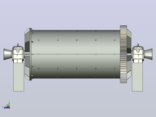 球磨机石头破碎机ball-mill-crusher-machine-模型格式为 stp右视缩略图