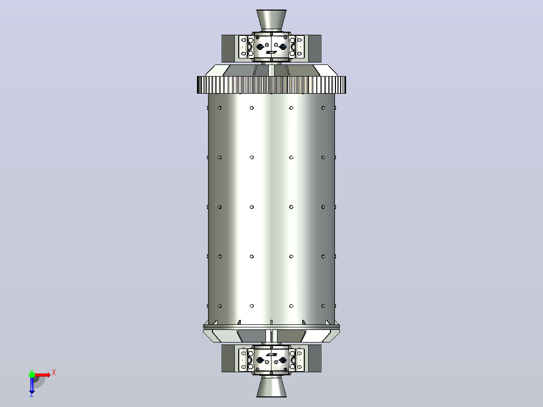 球磨机石头破碎机ball-mill-crusher-machine-模型格式为 stp俯视图