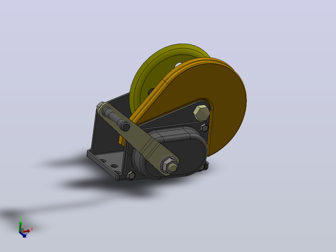 农业手动绞车主视图