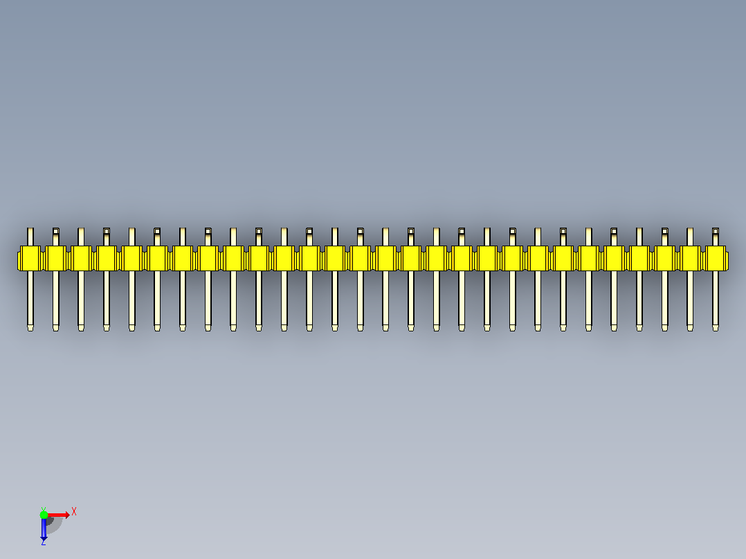 DS1022彩色排针 黄色 28针 100mil 类型 SMT R2 版本1.0.zip.zip俯视图