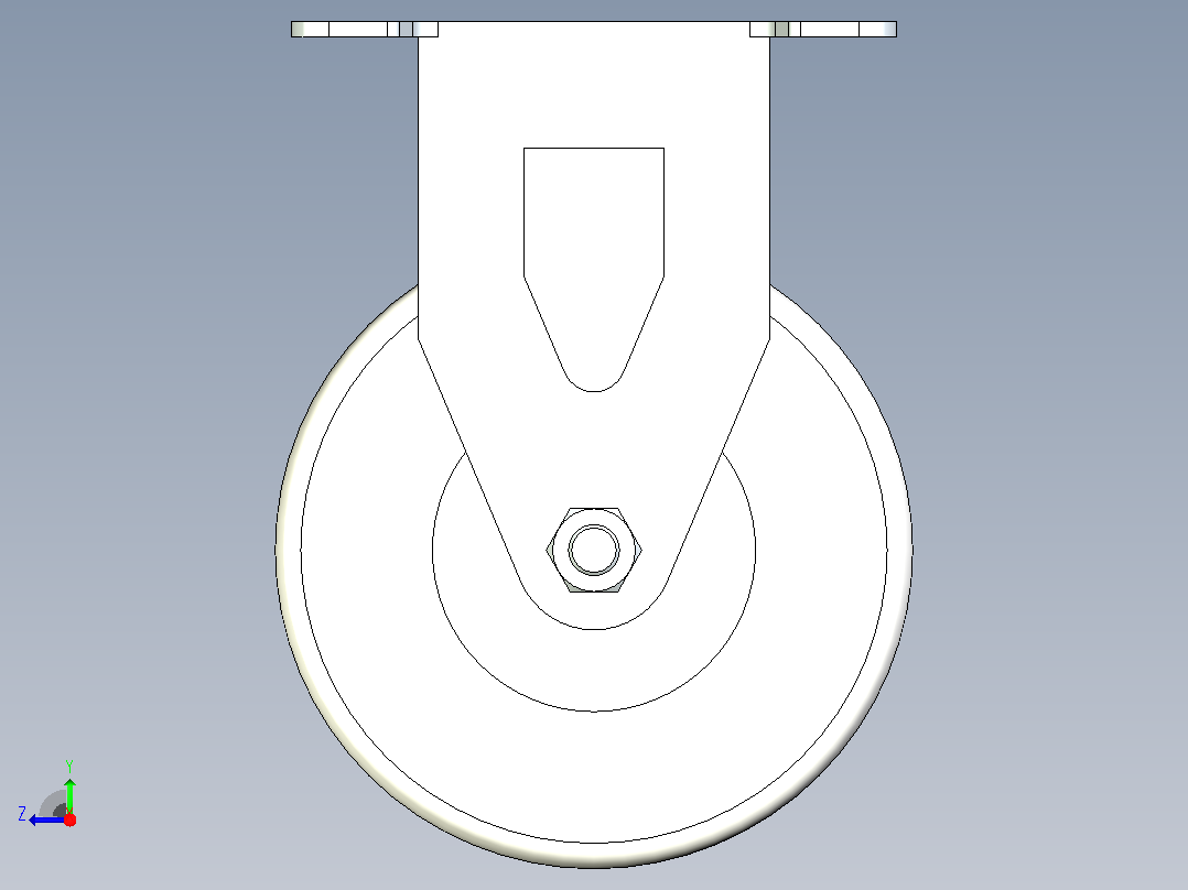 脚轮CKQ01-D100-PB右视图