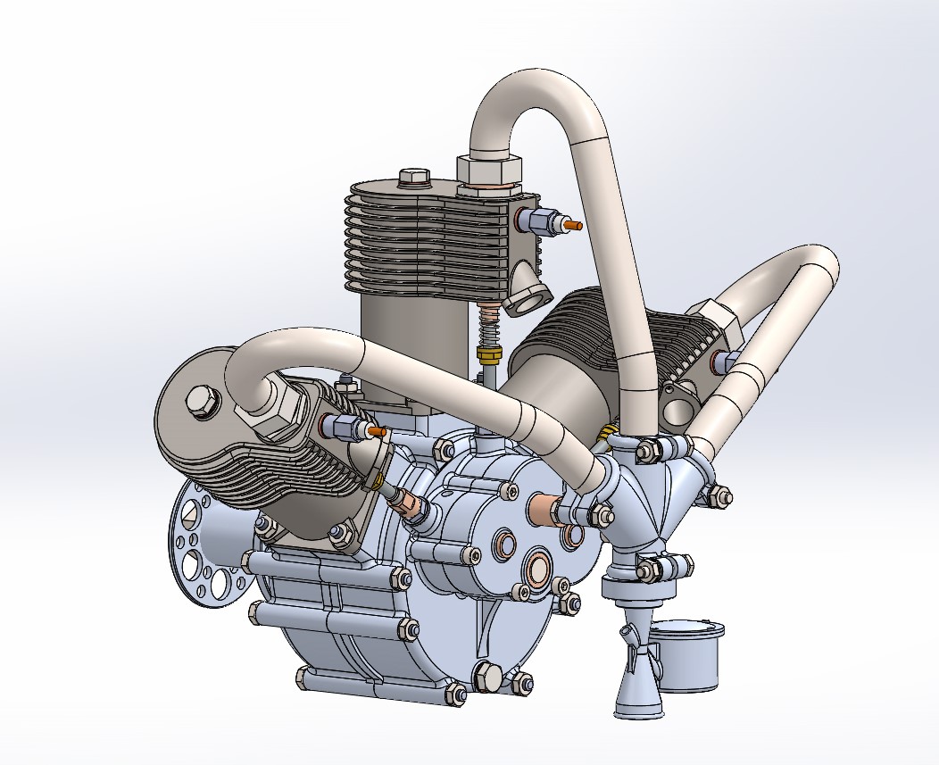 1比4三缸发动机3D数模图纸 STEP格式