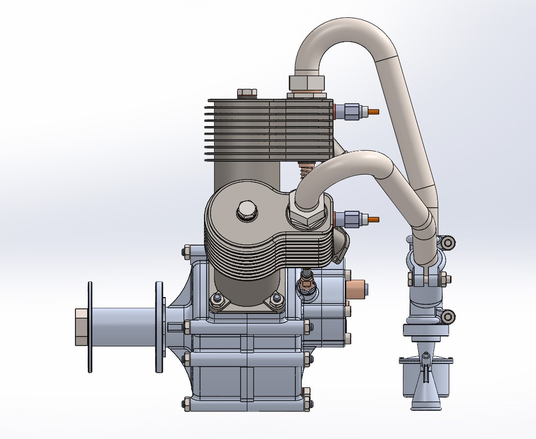 1比4三缸发动机3D数模图纸 STEP格式