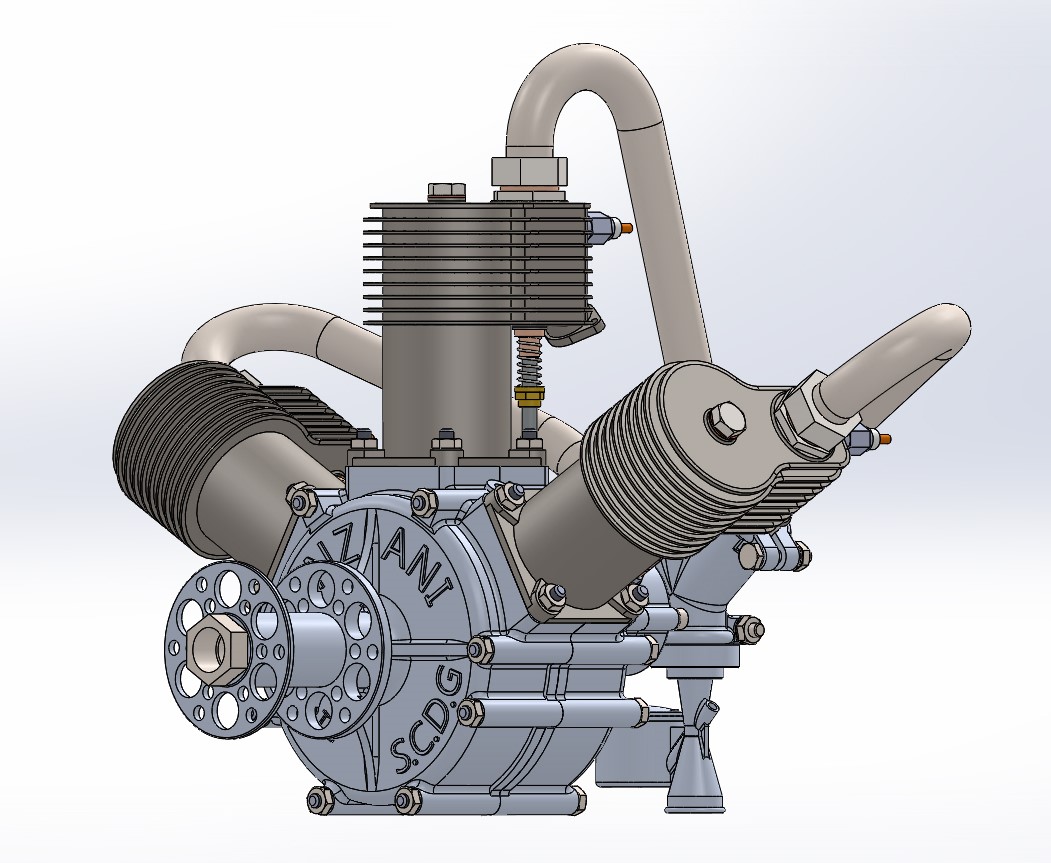 1比4三缸发动机3D数模图纸 STEP格式