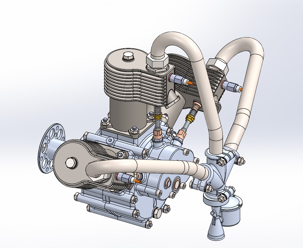 1比4三缸发动机3D数模图纸 STEP格式