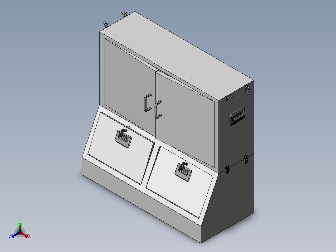 屏蔽柜屏蔽箱正等轴测图