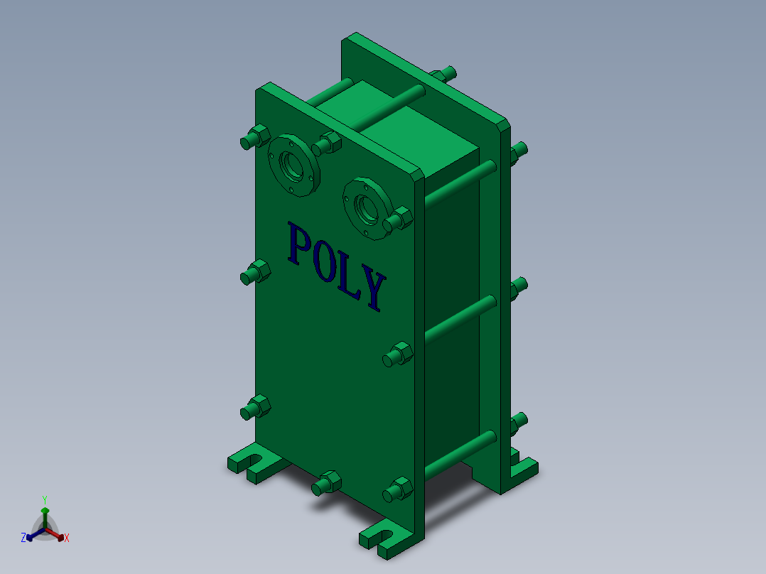 板式冷却器（POLY）正等轴测图