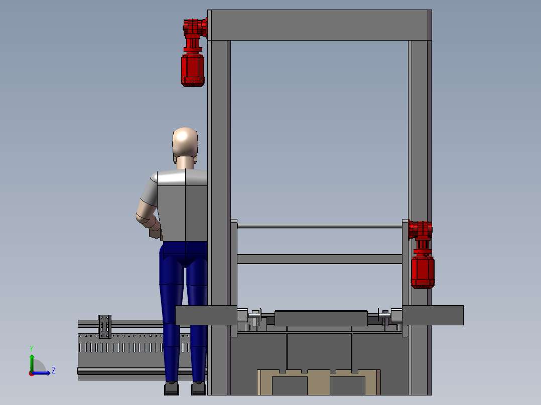 码垛机3D图纸 F145 非标自动化设备3D图纸3D素材左视图