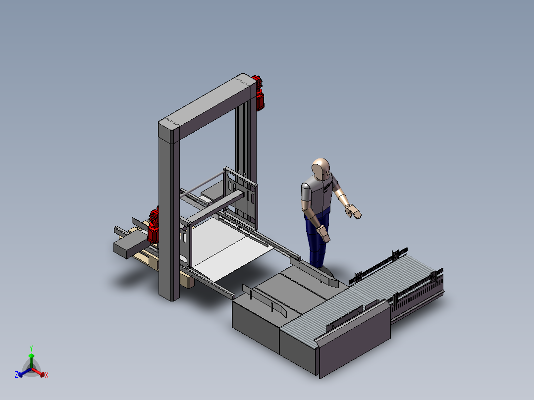 码垛机3D图纸 F145 非标自动化设备3D图纸3D素材正等轴测图