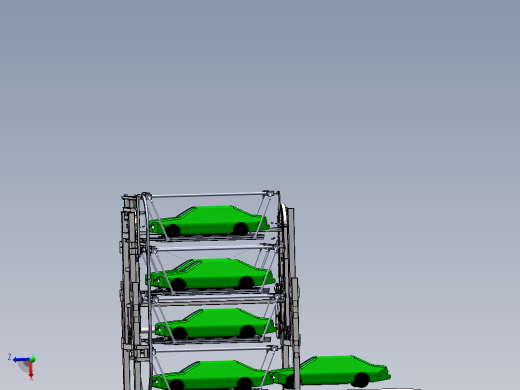 四层转盘式循环立体车库3d图