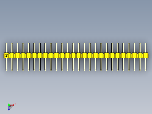 彩色公排针 100mil 2.54mm 系列-DS1022_yellow_2x26p_100mil_TypeD_rev1.0俯视缩略图