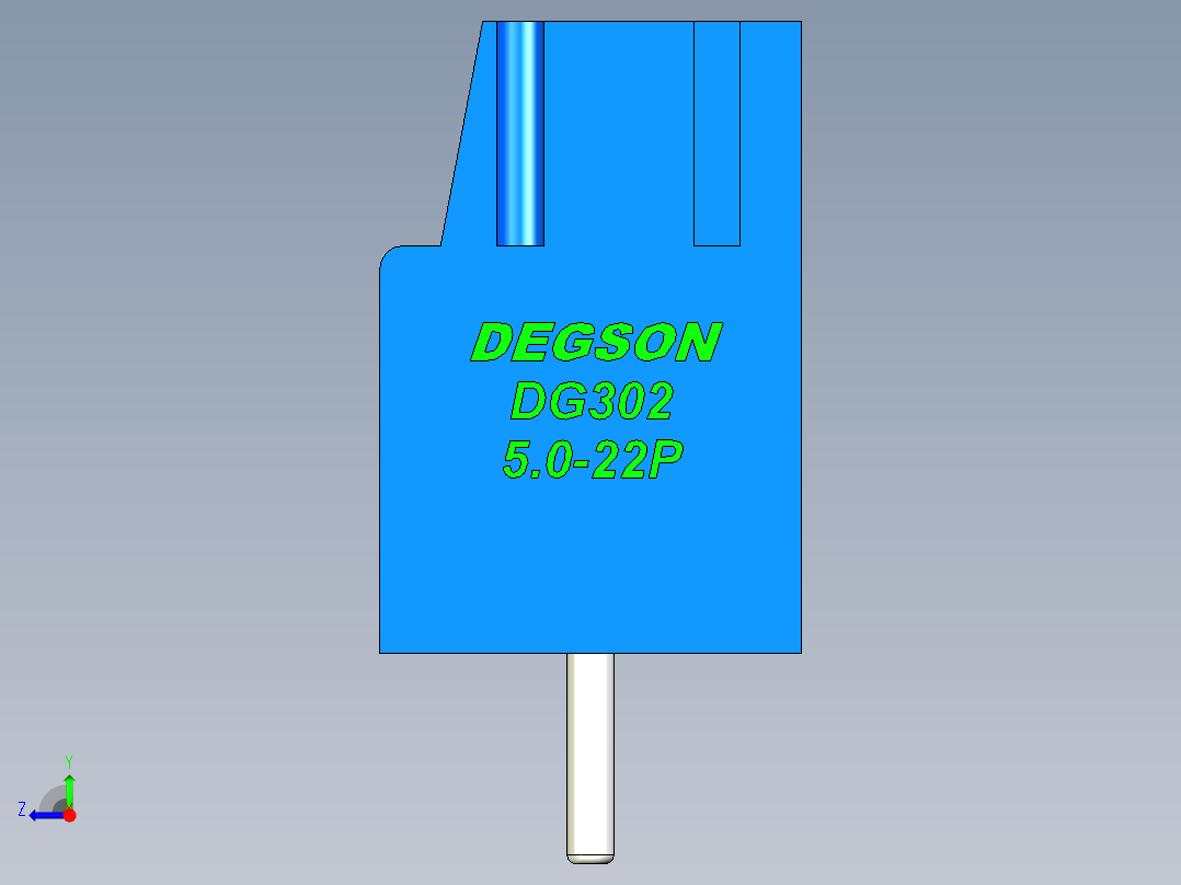 DEGSON DG302 系列 5.0 接线端子-DG302-5.0-22P-12-00AH右视图