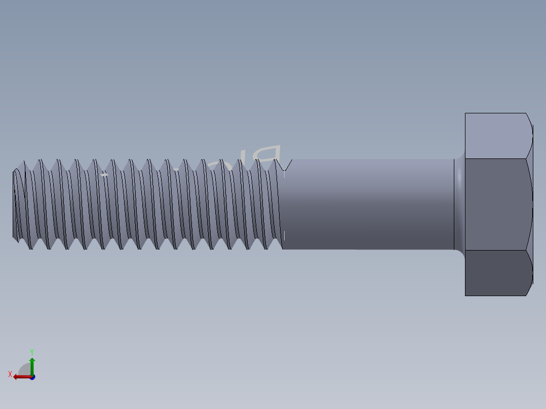 UNC 六角螺栓-Hex Bolt 0.250-20 x 1.250.SLDPRT后视图